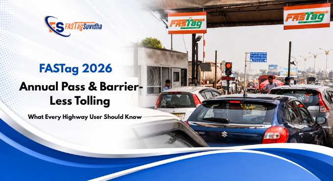 FASTag 2026 Annual Pass and barrier-less tolling at an Indian highway toll plaza